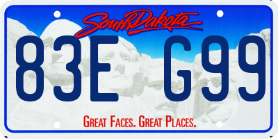 SD license plate 83EG99