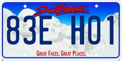 SD license plate 83EH01