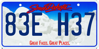 SD license plate 83EH37
