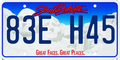 SD license plate 83EH45