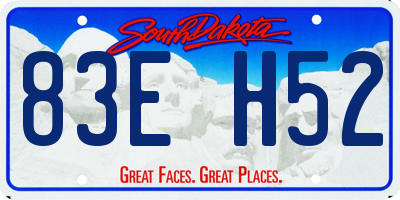 SD license plate 83EH52