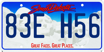SD license plate 83EH56
