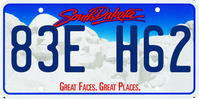 SD license plate 83EH62