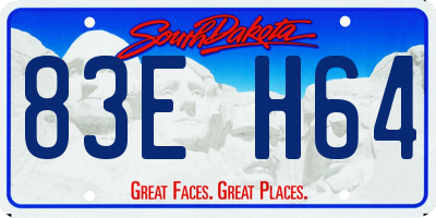 SD license plate 83EH64
