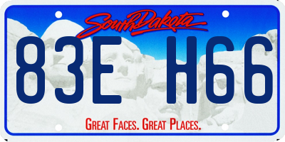 SD license plate 83EH66
