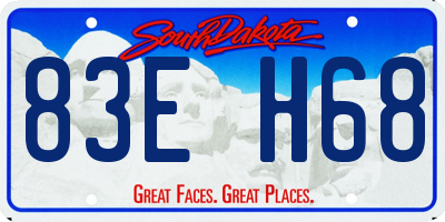 SD license plate 83EH68
