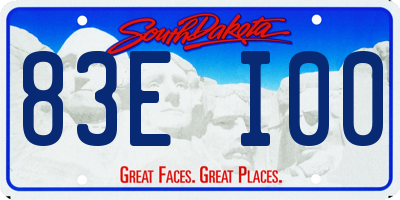 SD license plate 83EI00