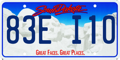 SD license plate 83EI10