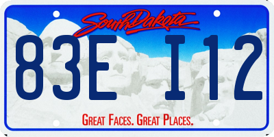 SD license plate 83EI12