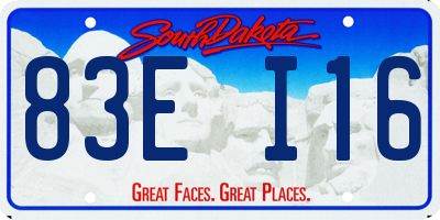 SD license plate 83EI16