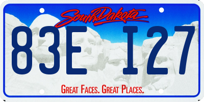 SD license plate 83EI27