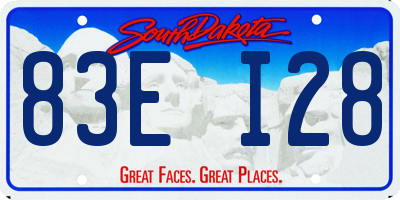 SD license plate 83EI28