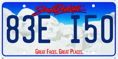 SD license plate 83EI50