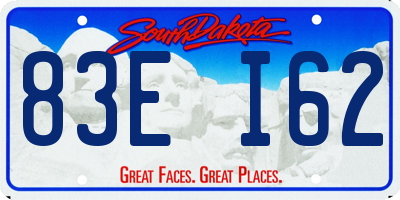 SD license plate 83EI62