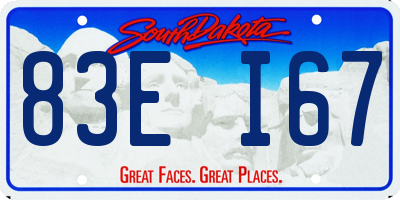 SD license plate 83EI67