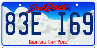 SD license plate 83EI69