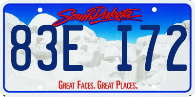 SD license plate 83EI72