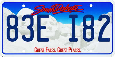 SD license plate 83EI82