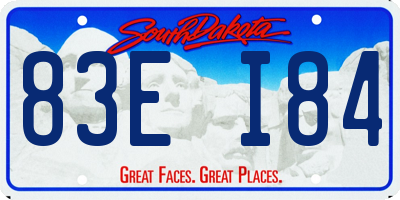 SD license plate 83EI84