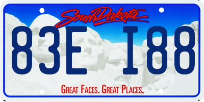 SD license plate 83EI88