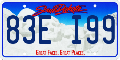 SD license plate 83EI99
