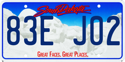 SD license plate 83EJ02