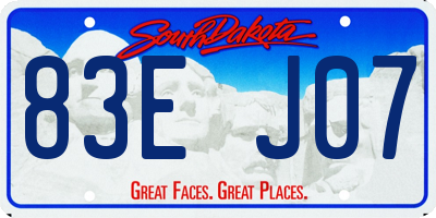 SD license plate 83EJ07