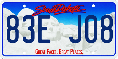 SD license plate 83EJ08