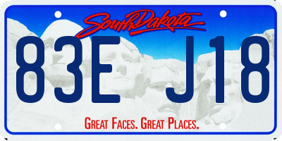 SD license plate 83EJ18