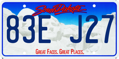 SD license plate 83EJ27