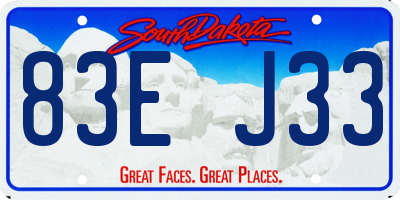 SD license plate 83EJ33