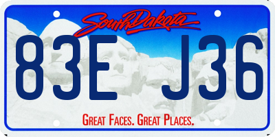 SD license plate 83EJ36