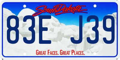 SD license plate 83EJ39