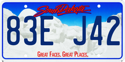 SD license plate 83EJ42