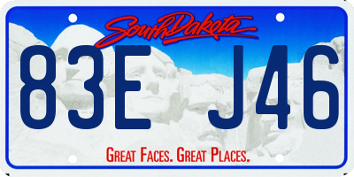 SD license plate 83EJ46