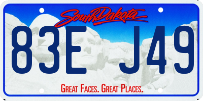 SD license plate 83EJ49