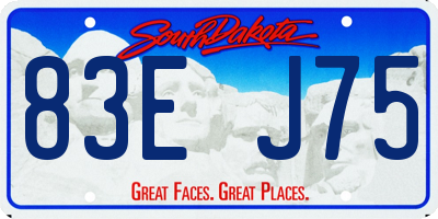 SD license plate 83EJ75