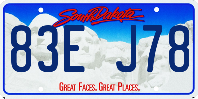SD license plate 83EJ78