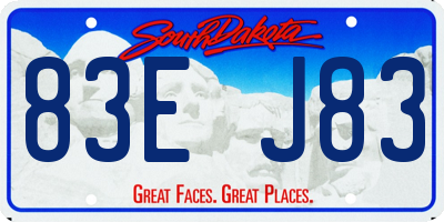 SD license plate 83EJ83