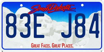 SD license plate 83EJ84