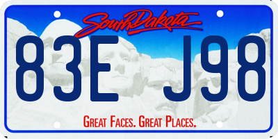 SD license plate 83EJ98