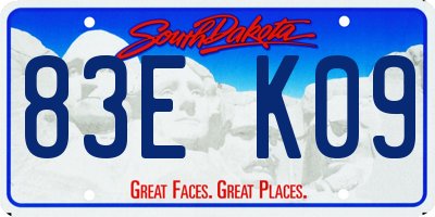 SD license plate 83EK09