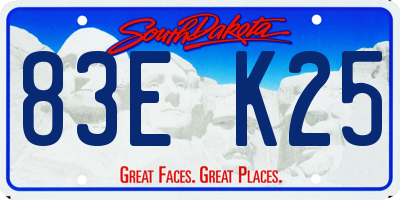 SD license plate 83EK25