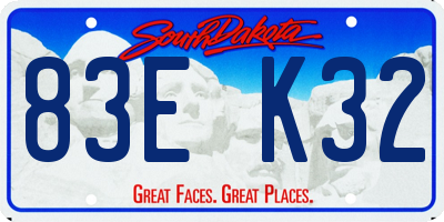 SD license plate 83EK32