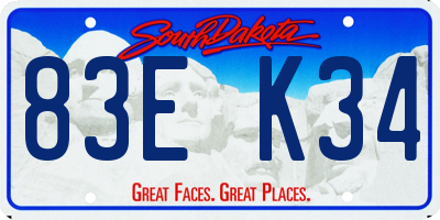 SD license plate 83EK34