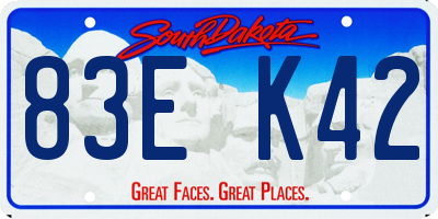 SD license plate 83EK42