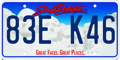 SD license plate 83EK46