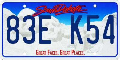 SD license plate 83EK54