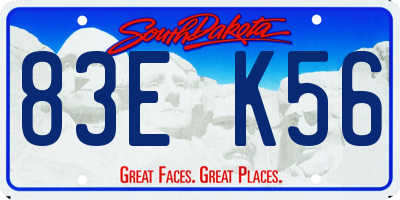 SD license plate 83EK56