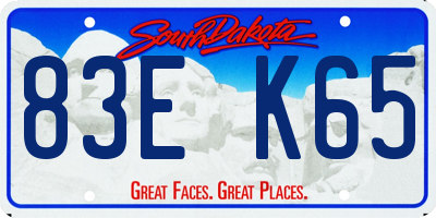 SD license plate 83EK65